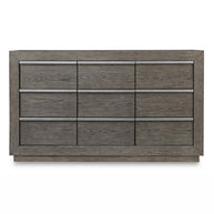 9-Drawered Weathered Gray Oak Dresser