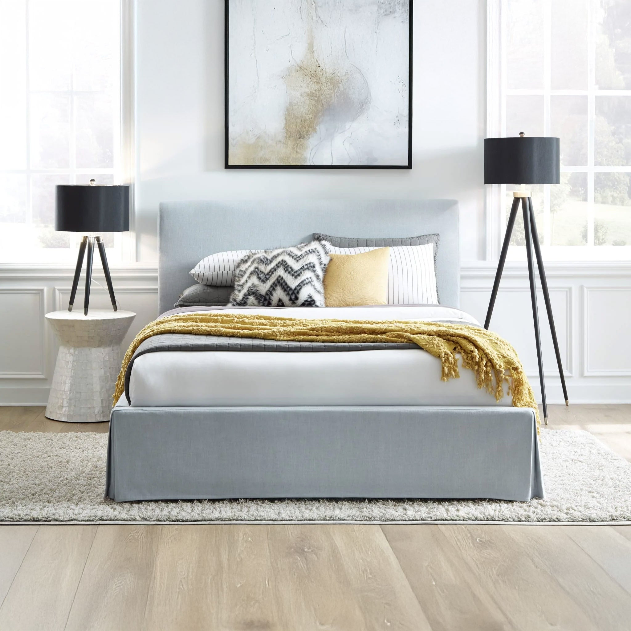 Skirted panel bed
