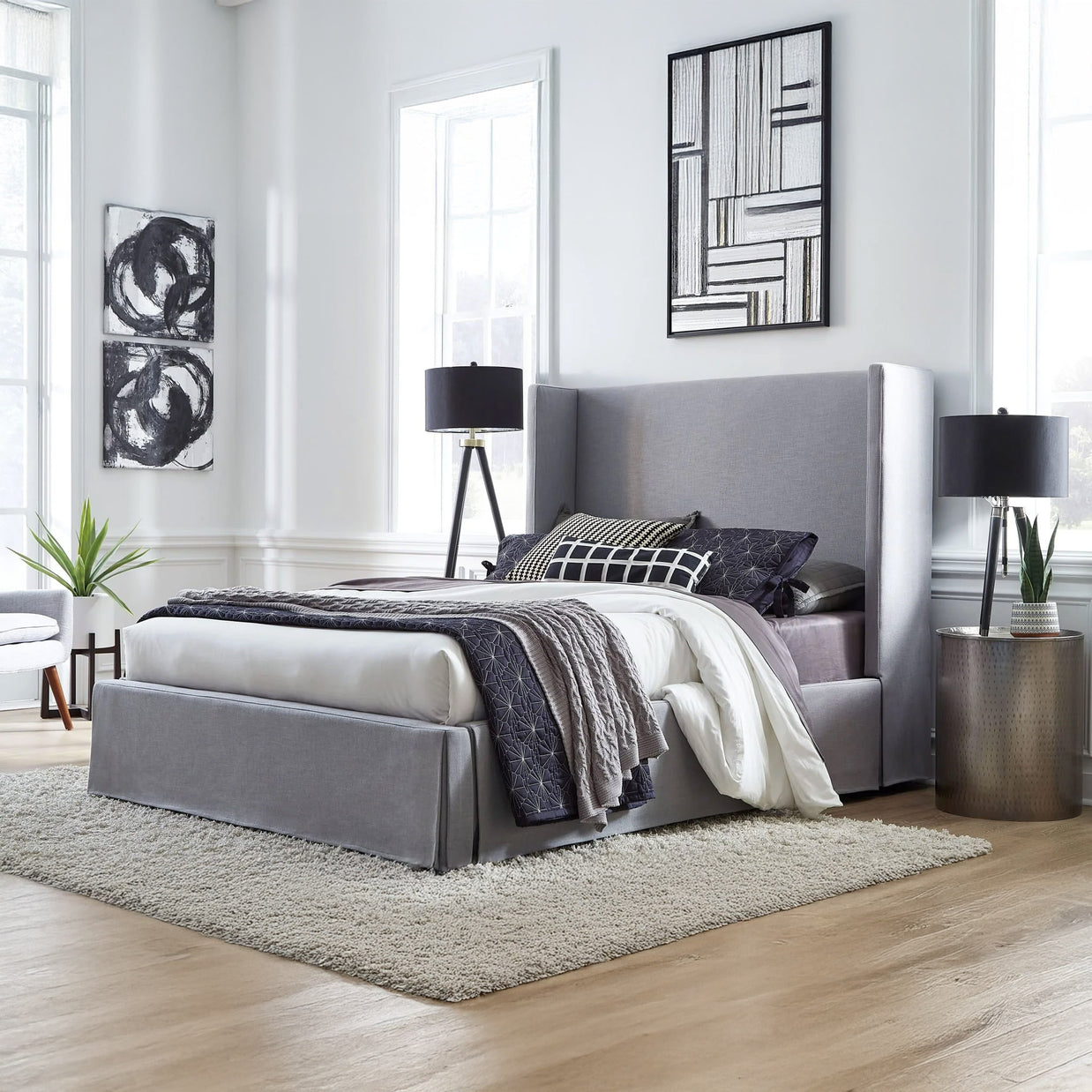 Footboard storage panel bed