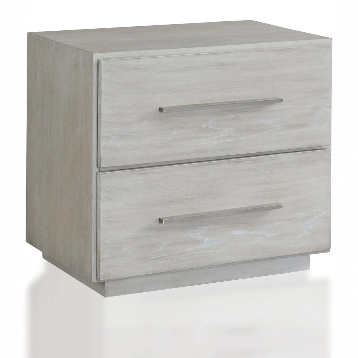 Whitewash Oak Contemporary Nightstand