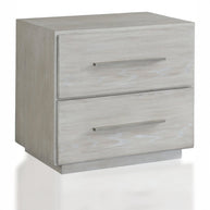 Whitewash Oak Contemporary Nightstand