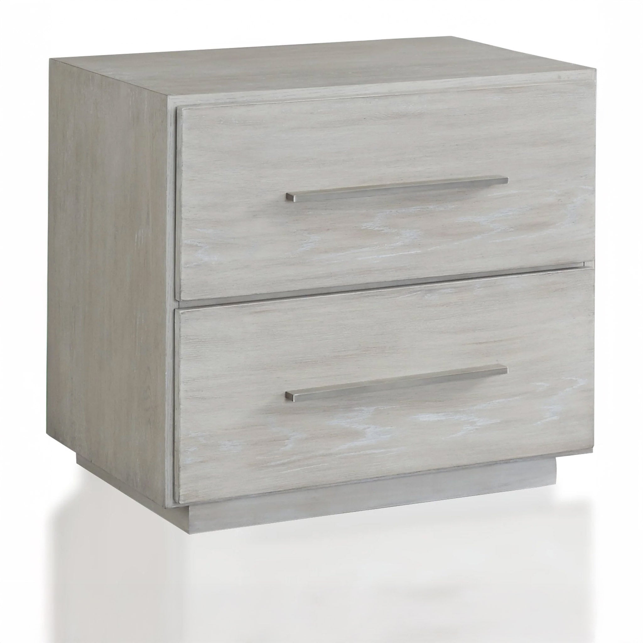 Whitewash Oak Contemporary Nightstand