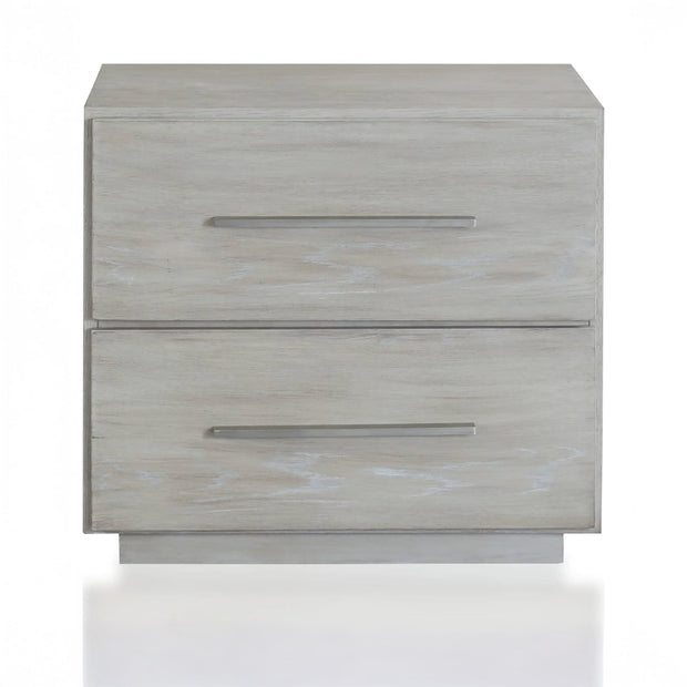 Whitewash Oak Contemporary Nightstand