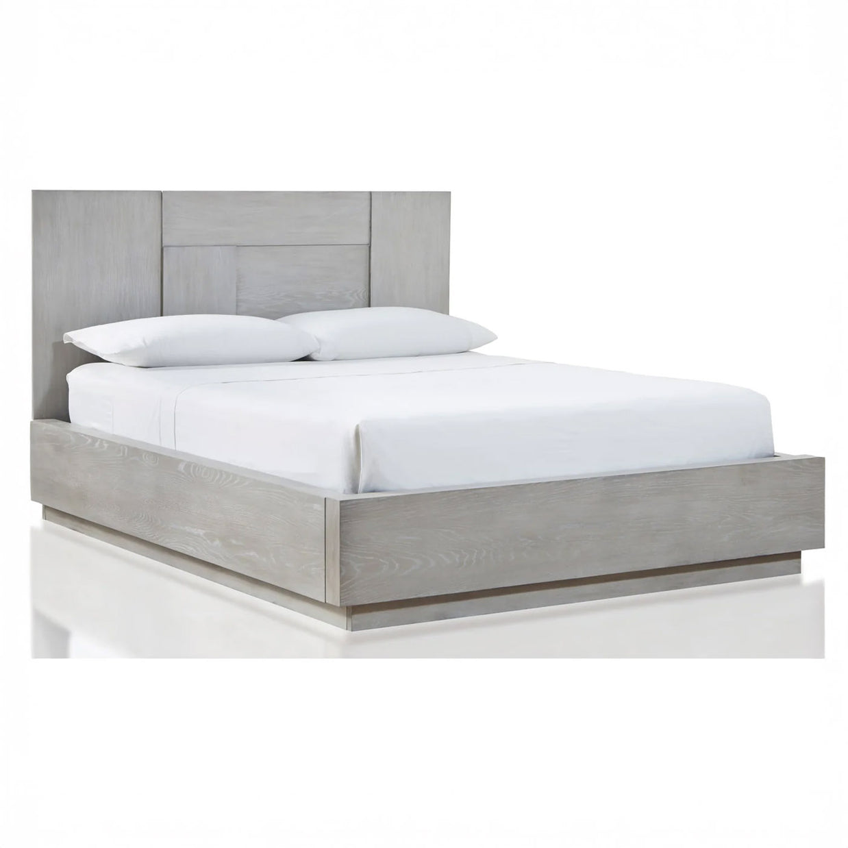 Whitewash Oak Contemporary Bed Frame