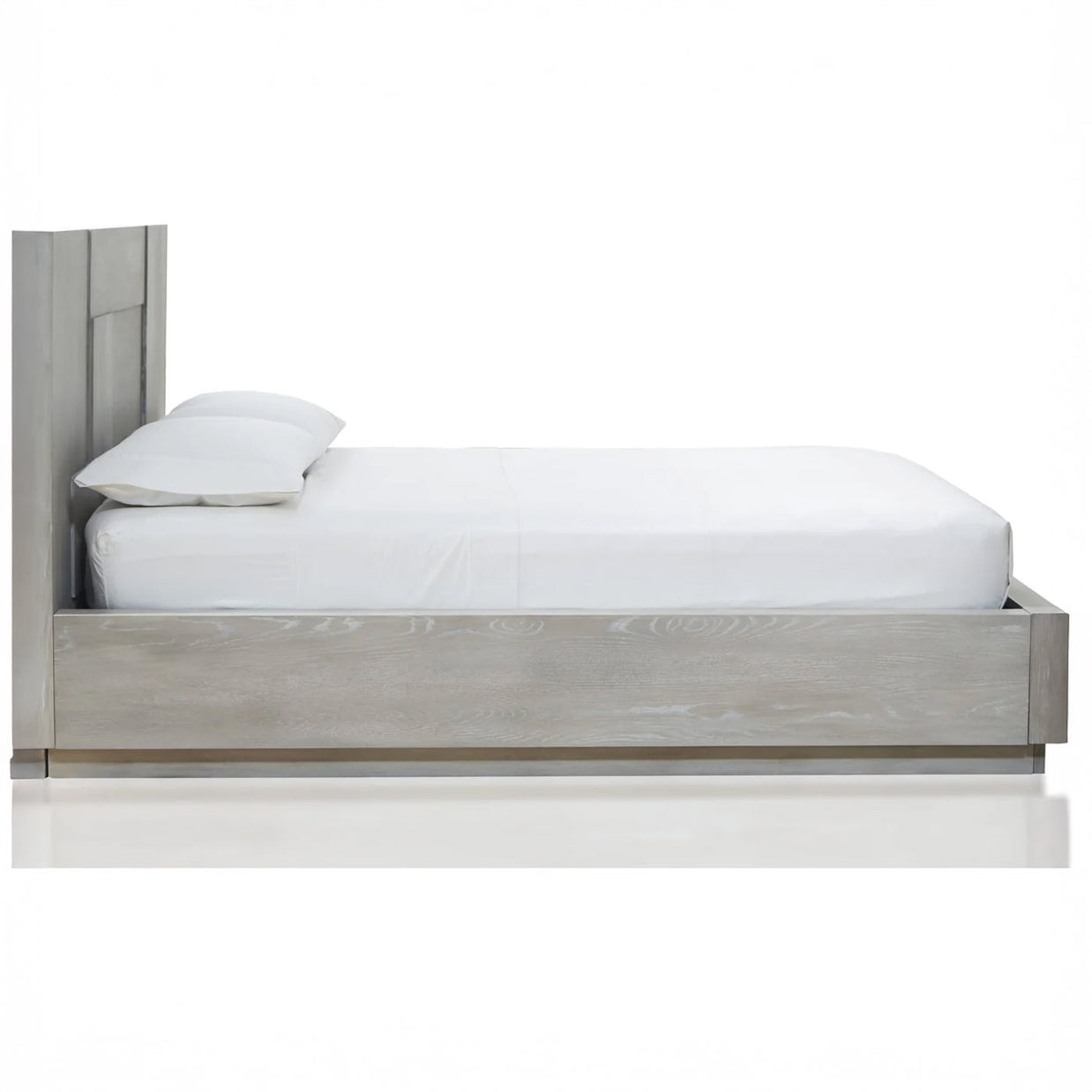 Whitewash Oak Contemporary Bed Frame
