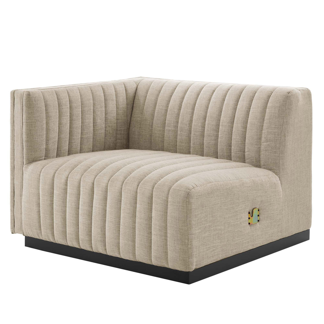 Channel Tufted Fabric Loveseat