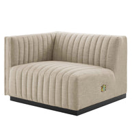 Channel Tufted Fabric Loveseat