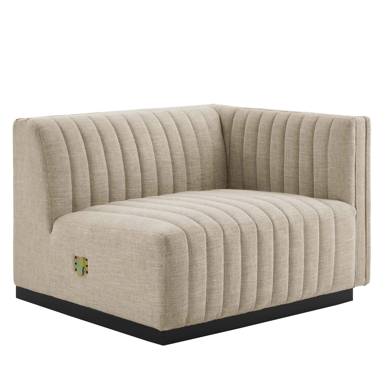 Channel Tufted Fabric Loveseat
