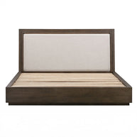 Linen Upholstered Solid Oak Queen size Bedframe