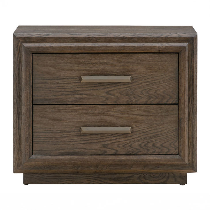 Brown Solid Oak USB-Charger Nightstand