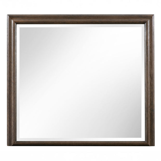 Brown Solid Oak Dresser Mirror