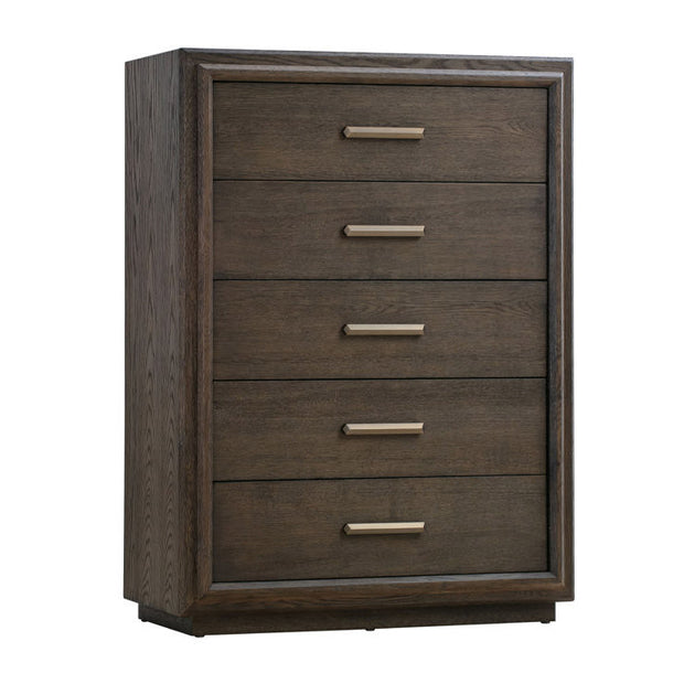 Brown Solid Oak Chest of Drawers