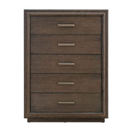 Brown Solid Oak Chest of Drawers