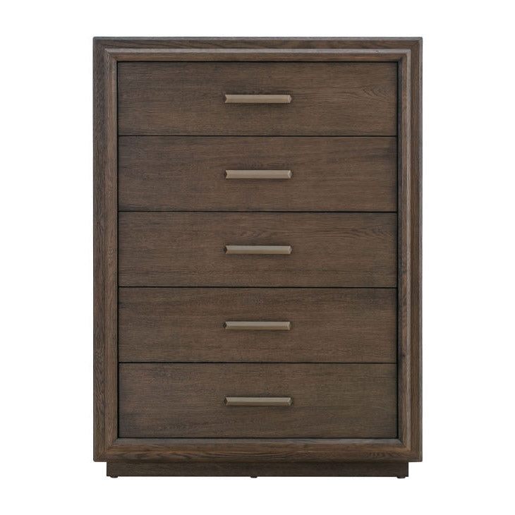 Brown Solid Oak Chest of Drawers
