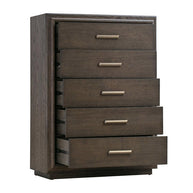 Brown Solid Oak Chest of Drawers