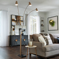 Gold Finish Arc Floor Lamp