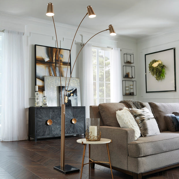 Gold Finish Arc Floor Lamp