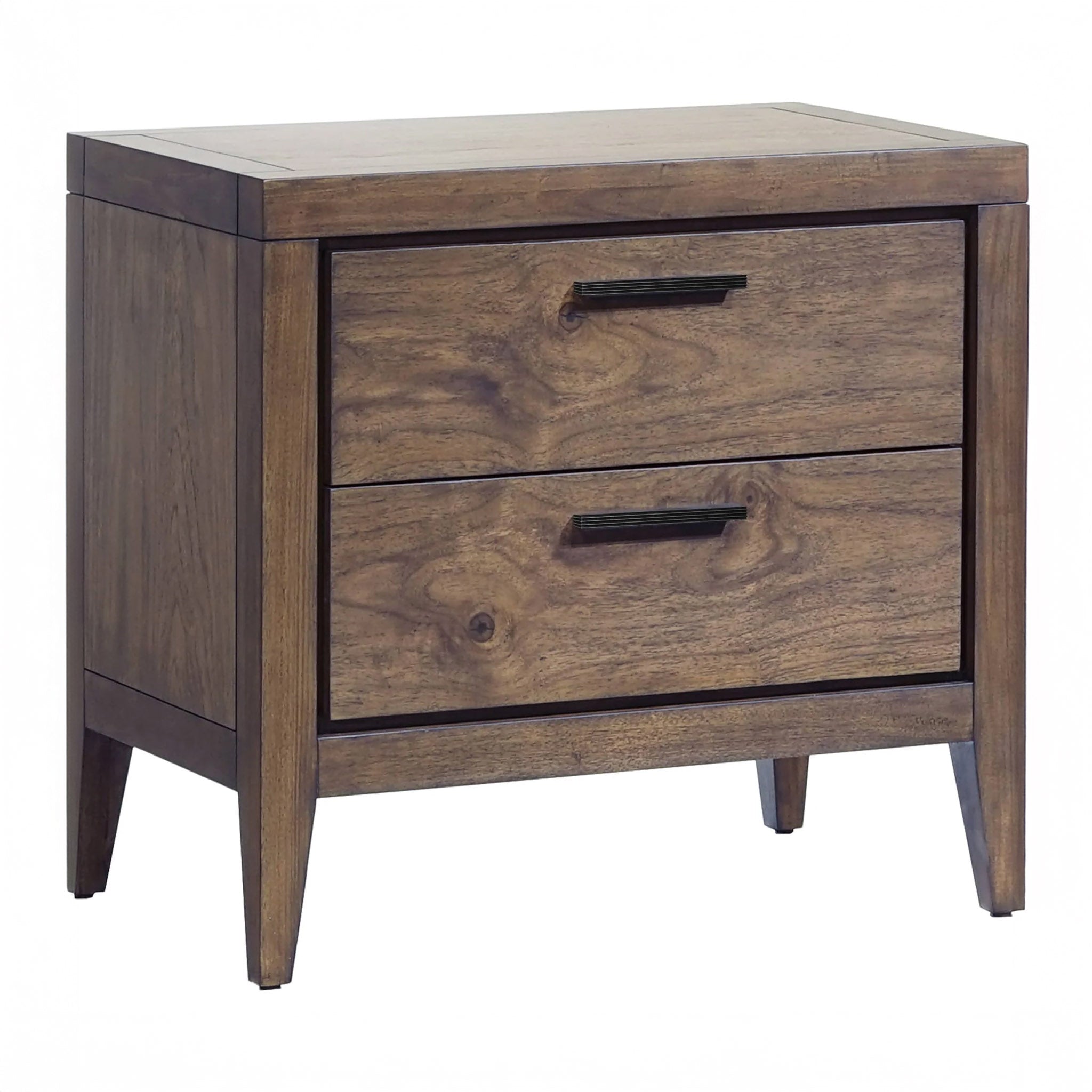 Mid-Century Mahogany USB-Charger Nightstand