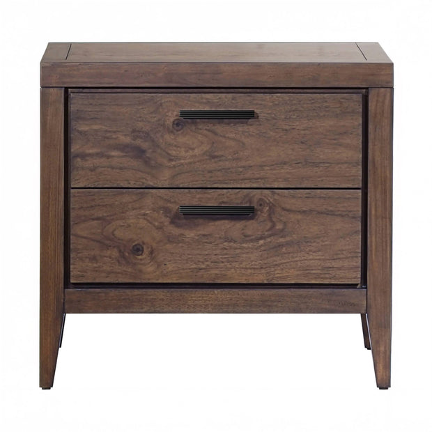 Mid-Century Mahogany USB-Charger Nightstand