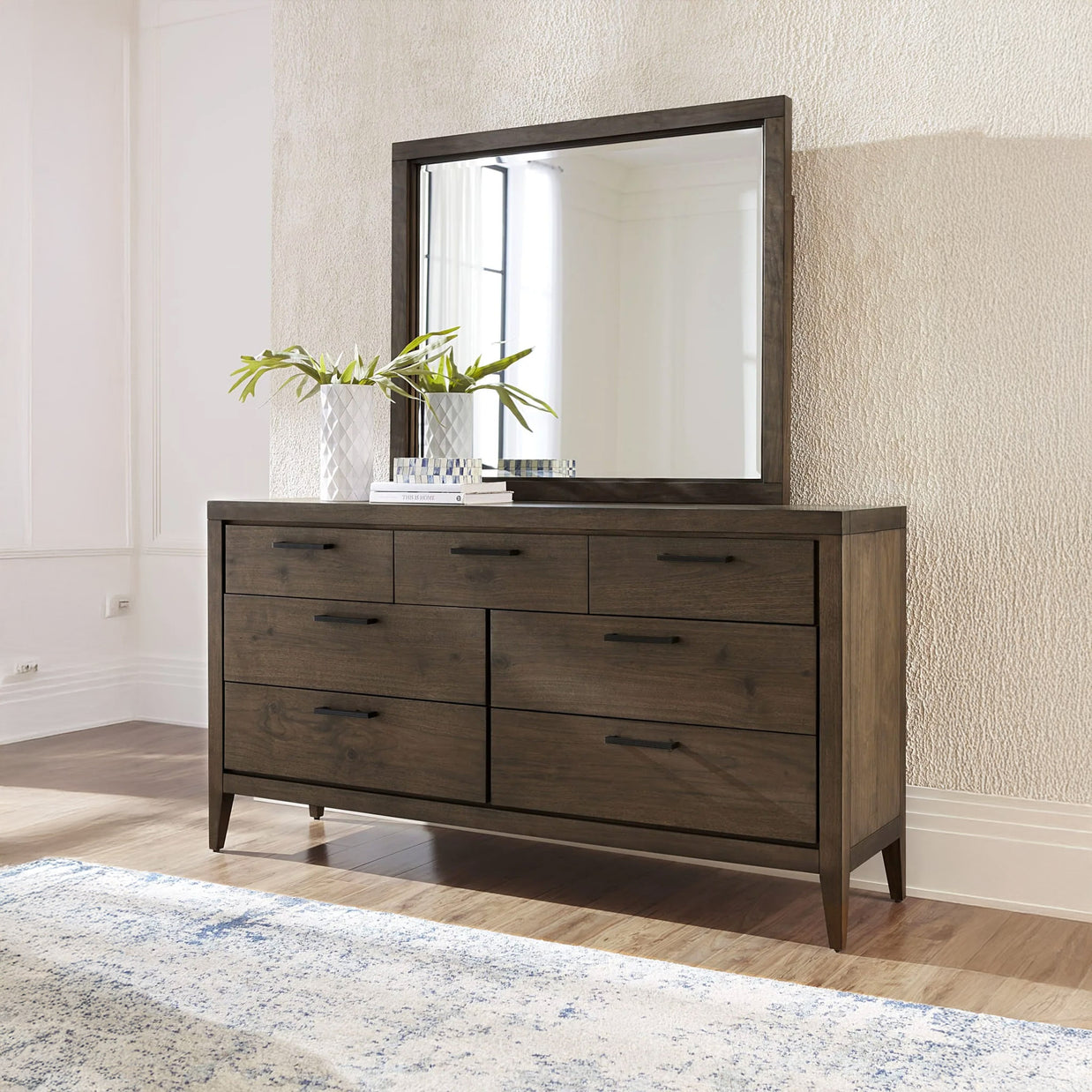 Mid-Century Mahogany 7-Drawer Dresser