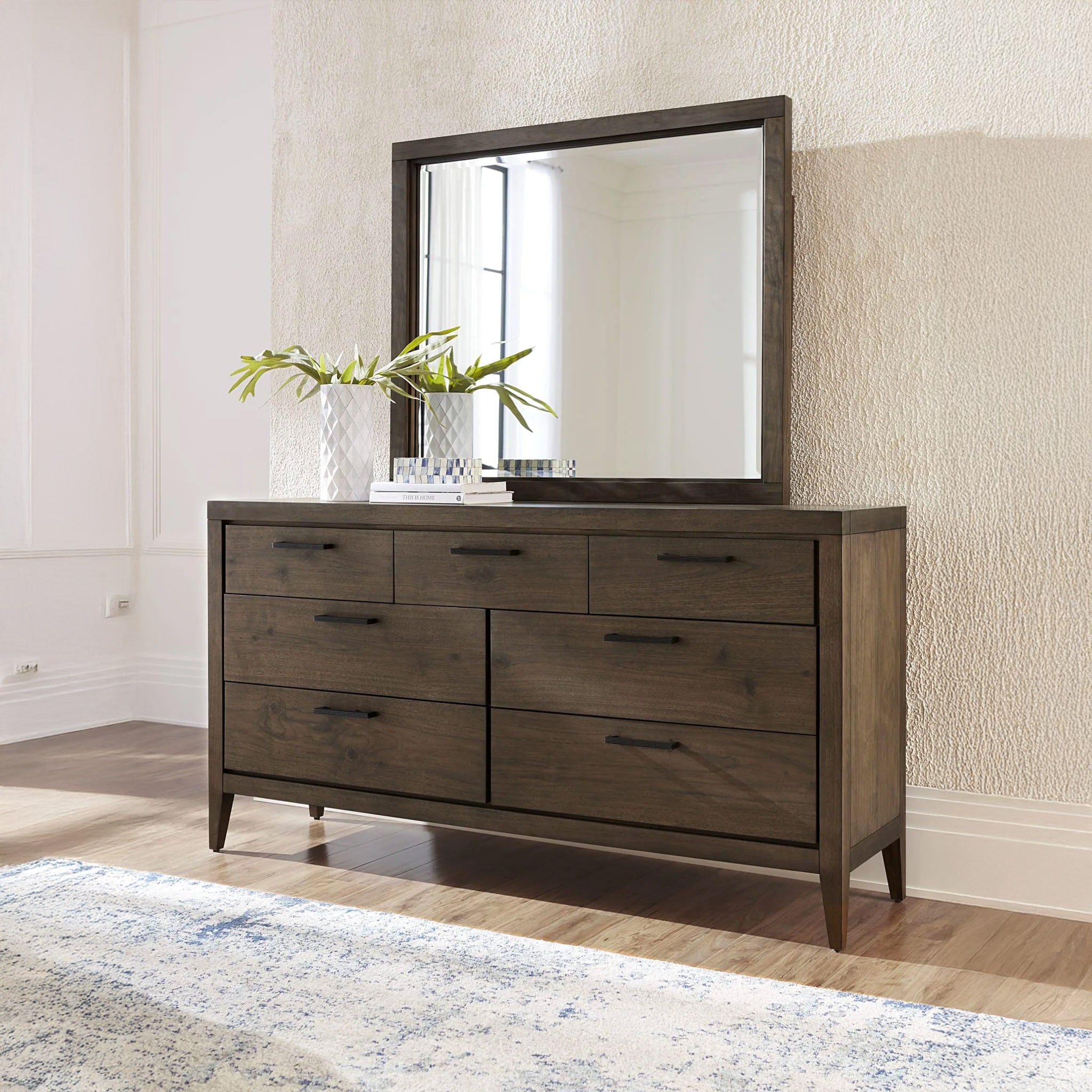 Mid-Century Mahogany 7-Drawer Dresser
