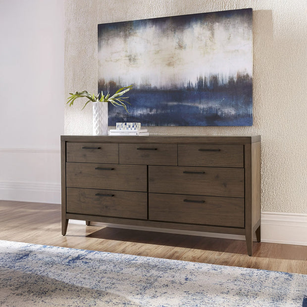 Mid-Century Mahogany 7-Drawer Dresser