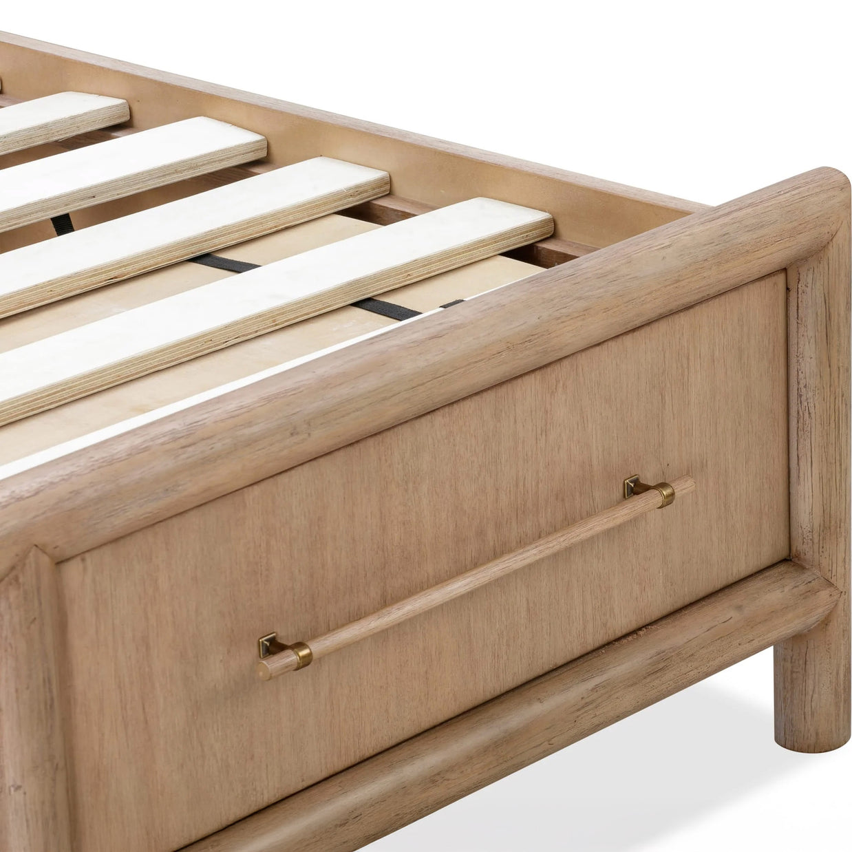 Wooden two drawer bed