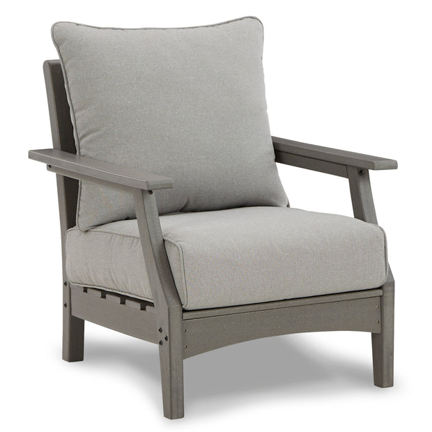 Gray Slatted-Style Outdoor Chair