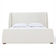 Boucle wingback platform bed