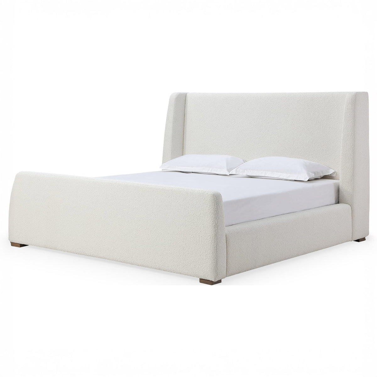 Boucle wingback platform bed – Caravana Furniture Shop