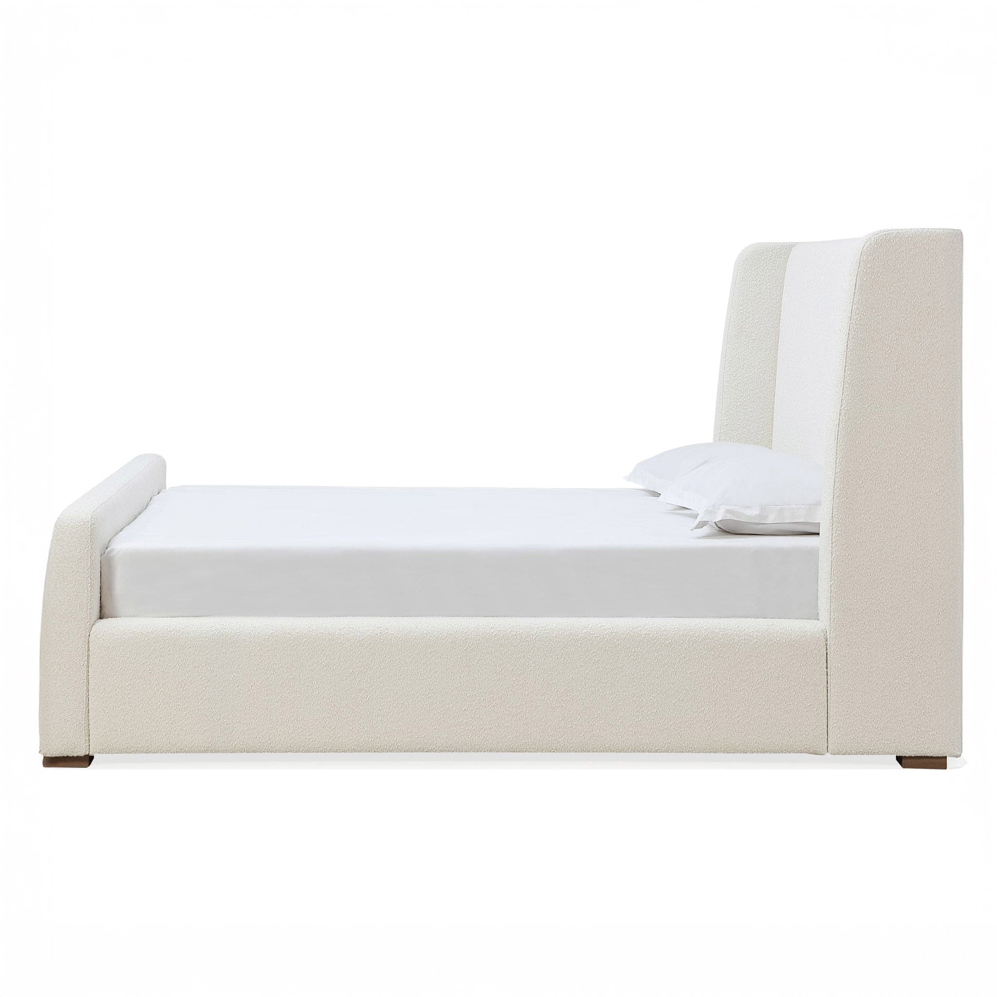 Boucle wingback platform bed – Caravana Furniture Shop