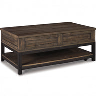 Distressed Two-Tone Lift-Top Coffee Table