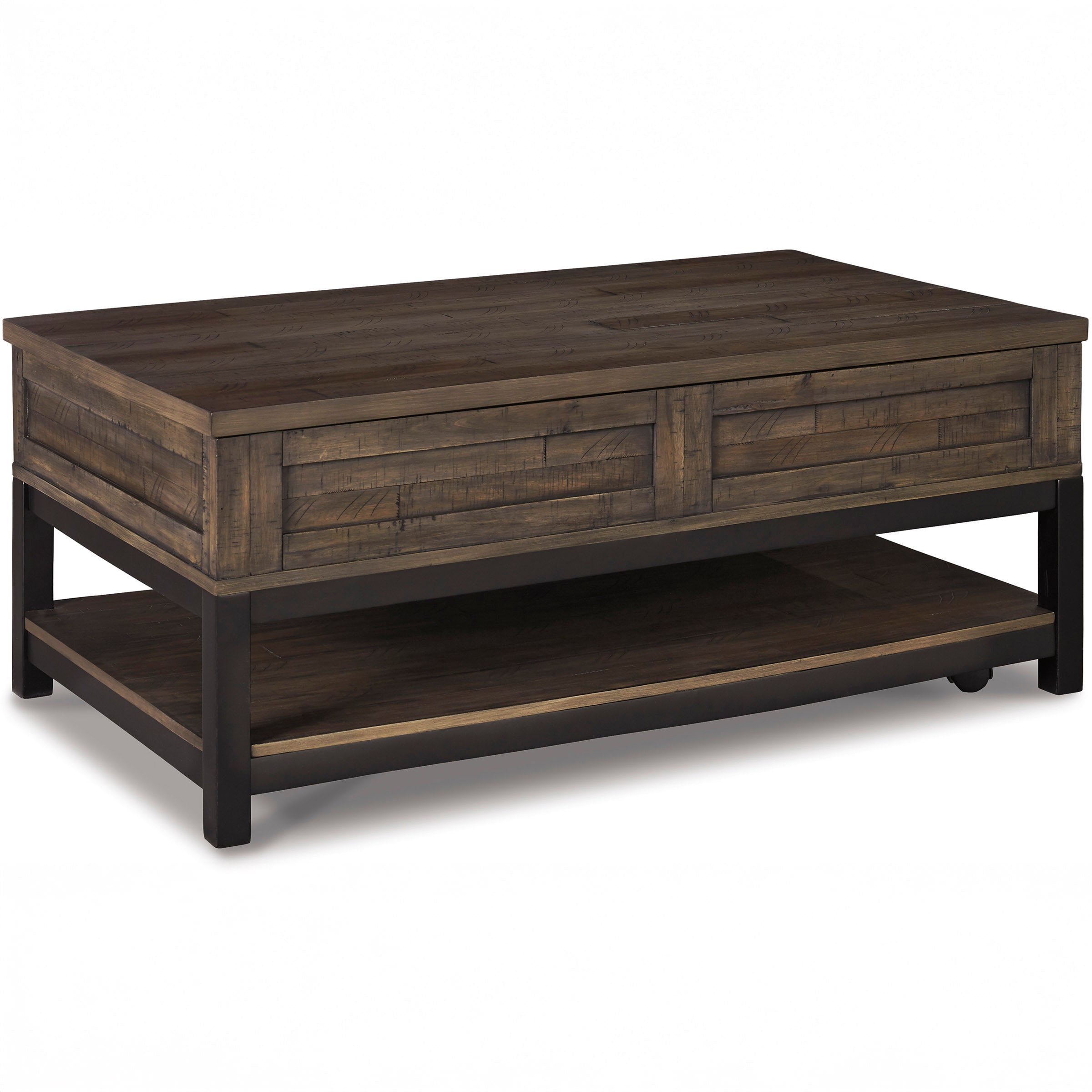 Distressed Two-Tone Lift-Top Coffee Table
