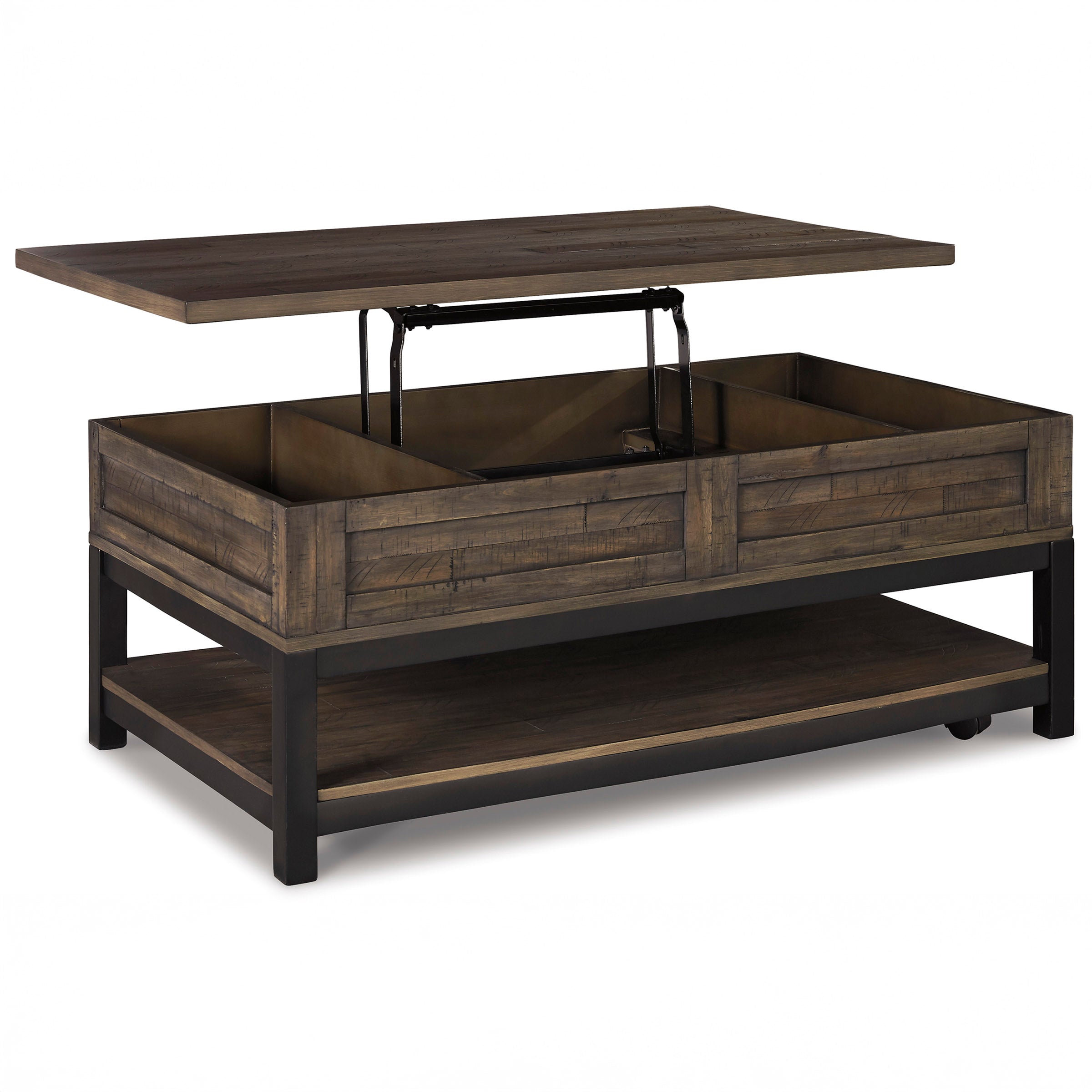 Distressed Two-Tone Lift-Top Coffee Table