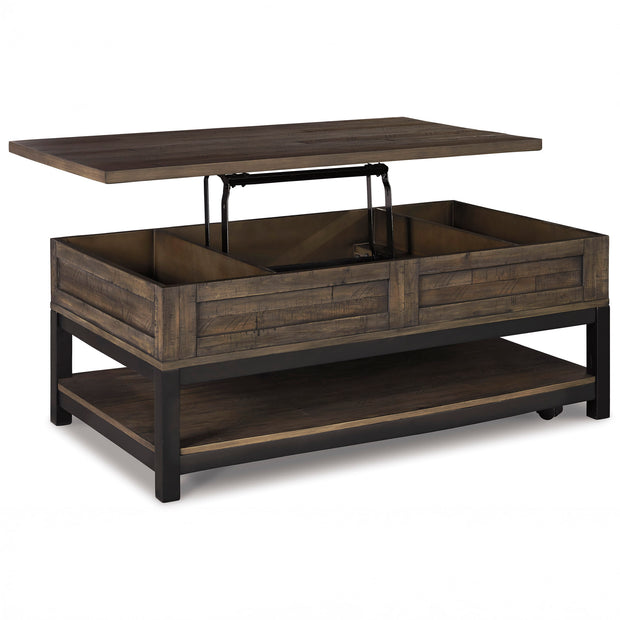 Distressed Two-Tone Lift-Top Coffee Table