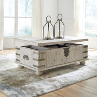 Reclaimed Whitewash Lift-top Coffee Table
