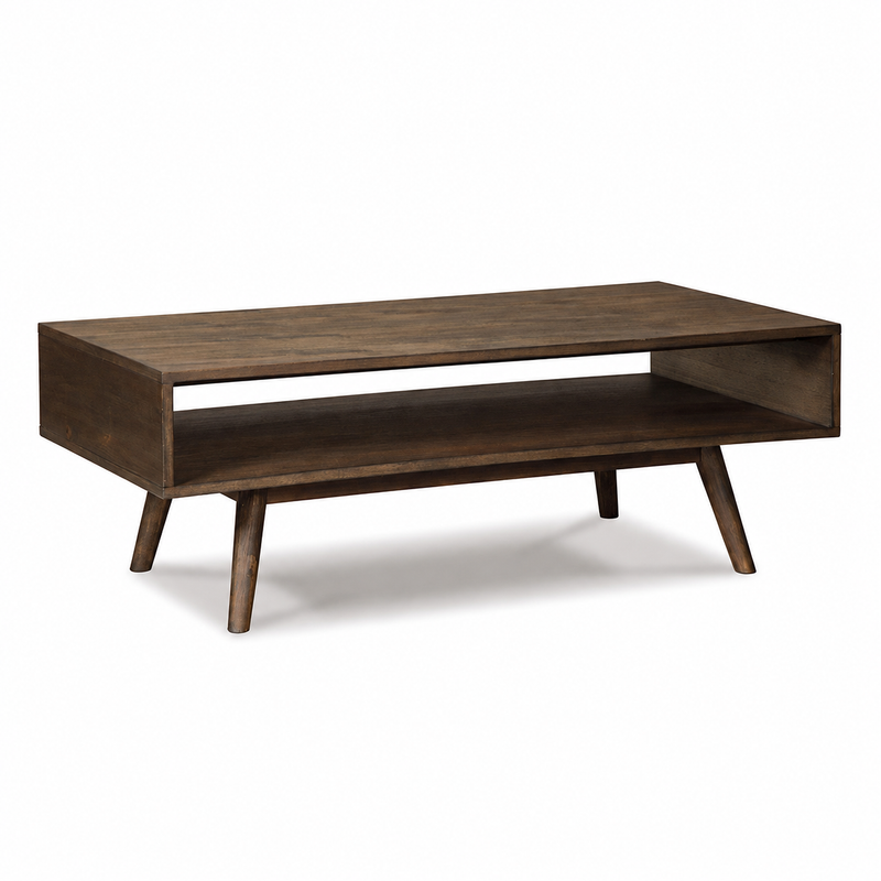 Mid-Century Brown Wood Coffee Table