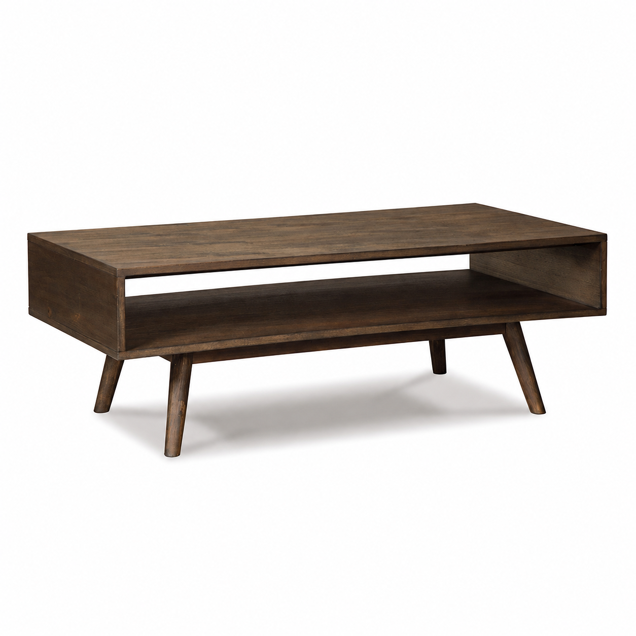 Mid-Century Brown Wood Coffee Table