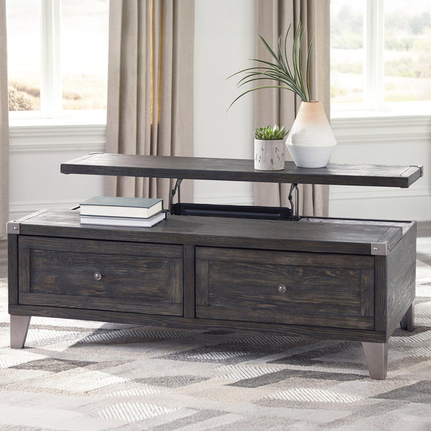 Contemporary Dark Gray Lift-Top Coffee Table