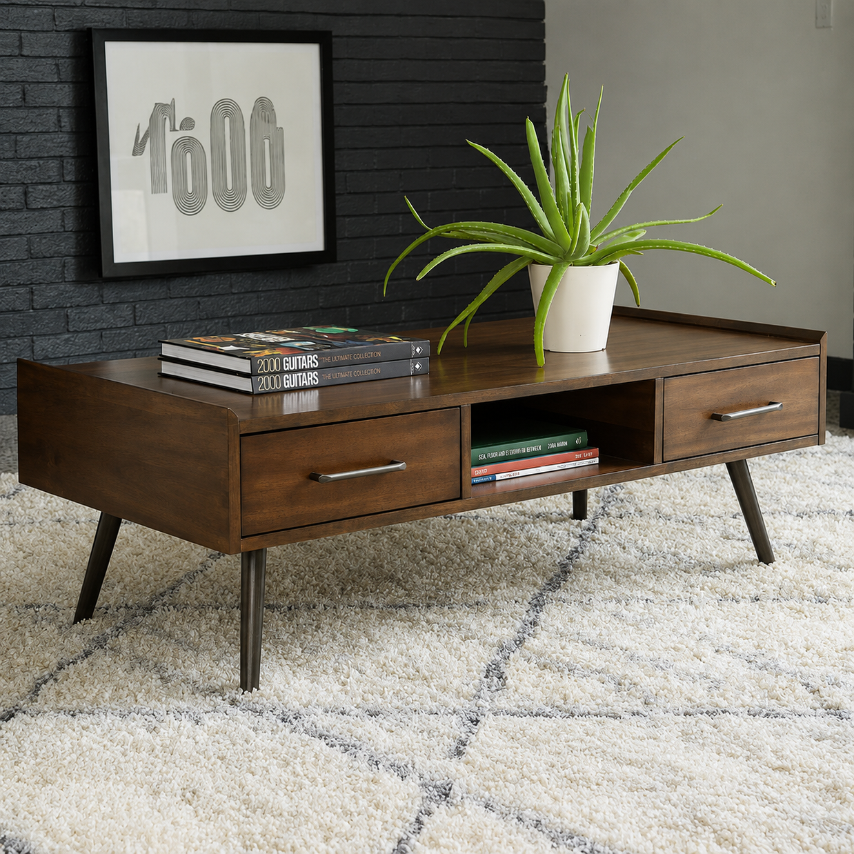 Brown Mid-Century Coffee Table