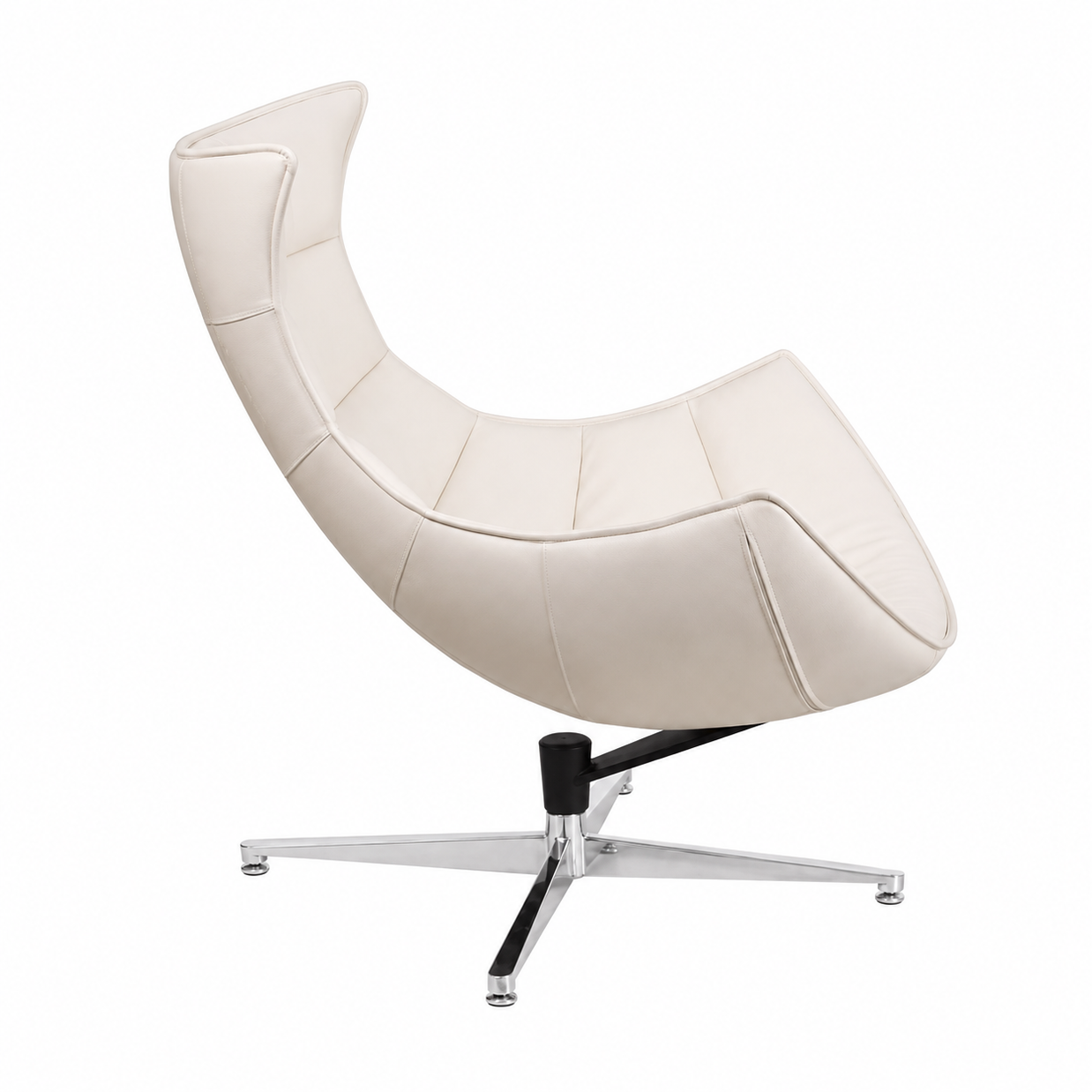 White Leatherette Cocoon Chair
