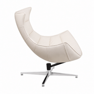 White Leatherette Cocoon Chair