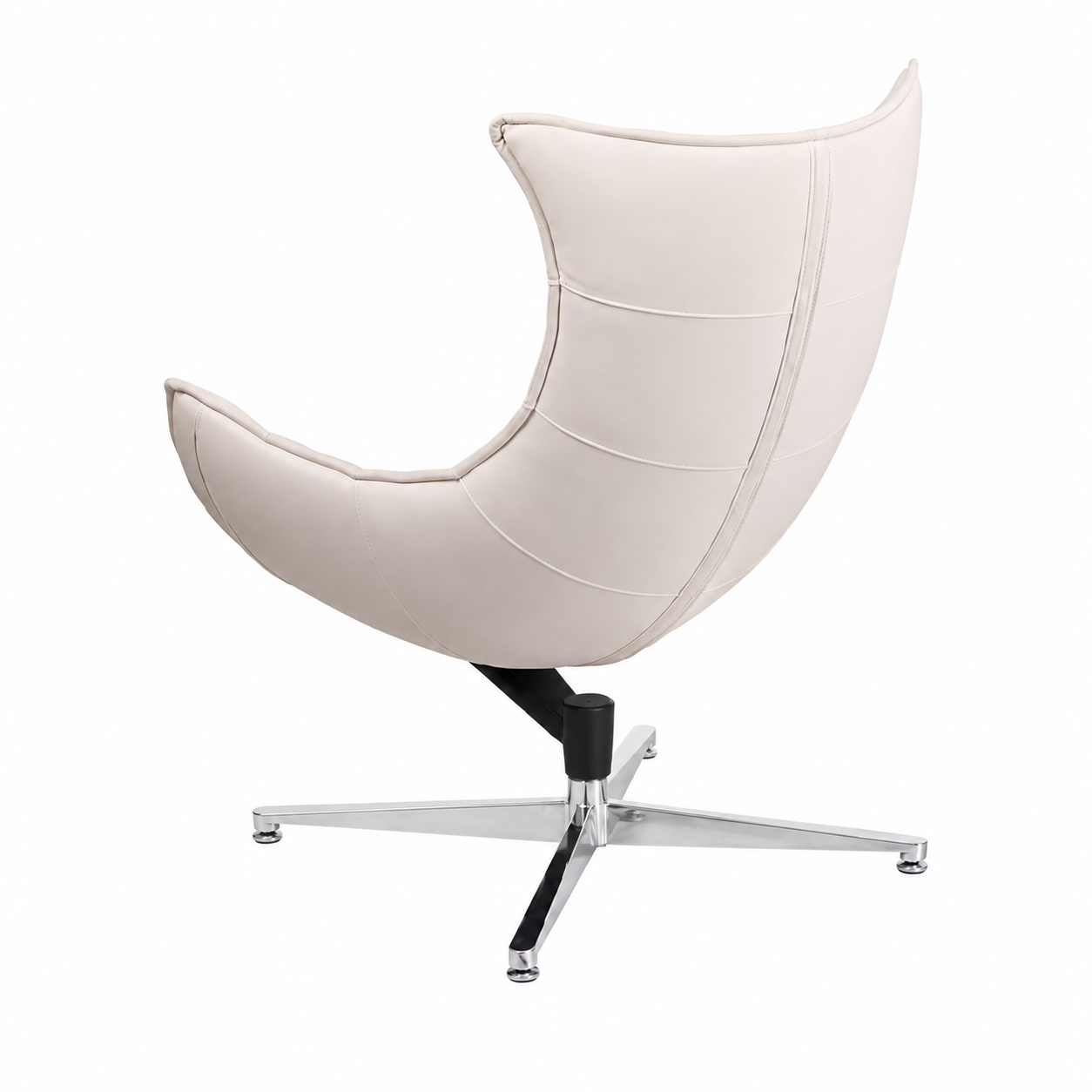 White Leatherette Cocoon Chair