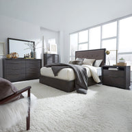 Basalt Gray Tufted Storage 5 PC Bedroom Set
