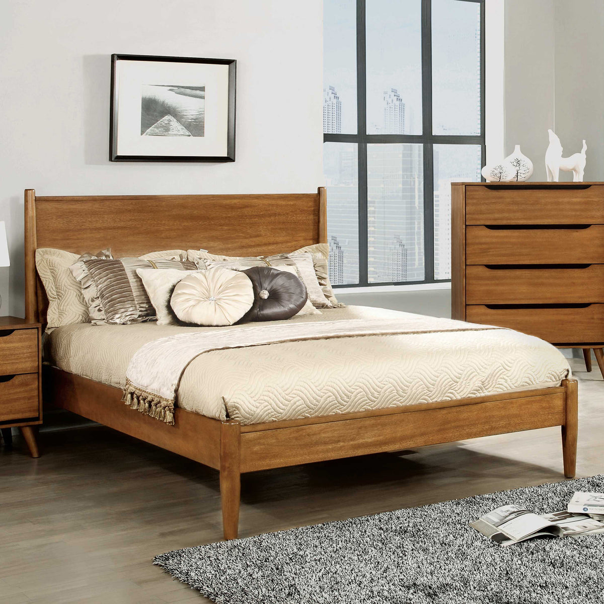 Mid-Century Inspired Platform Bed