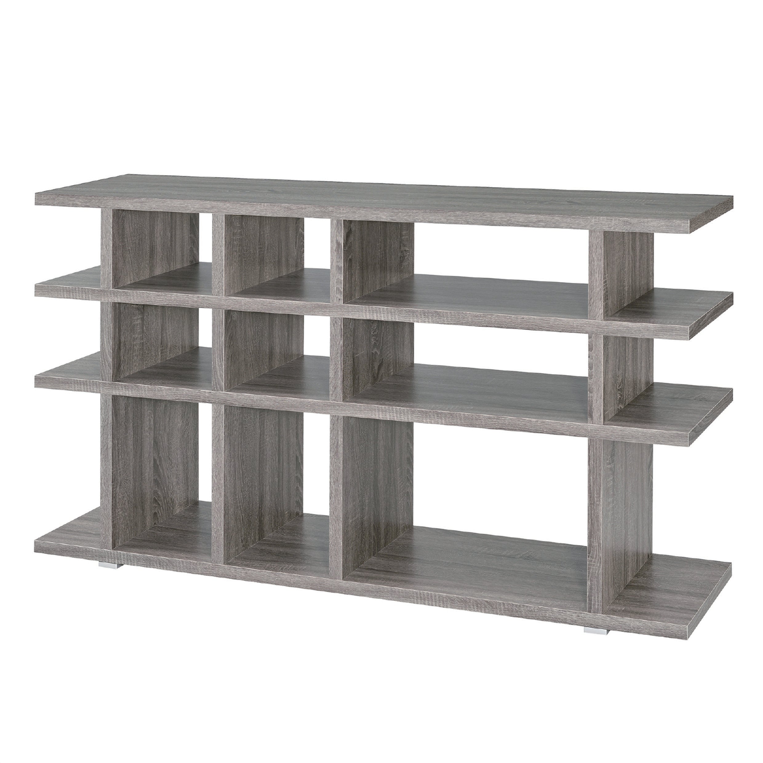 Weathered Gray Open Storage Bookcase