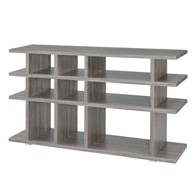 Weathered Gray Open Storage Bookcase