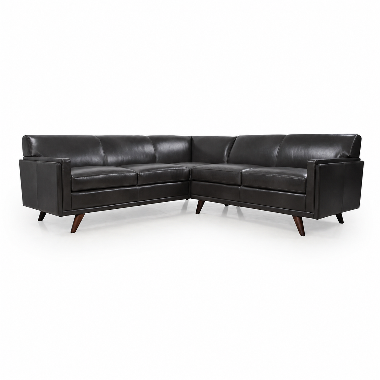 Charcoal Top-Grain Italian Leather Sectional
