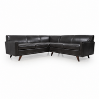 Charcoal Top-Grain Italian Leather Sectional
