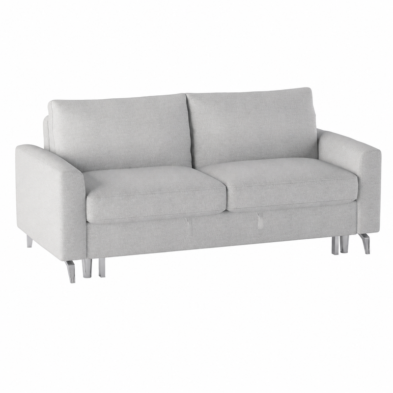 Gray Mid-Century-Inspired Sofa Bed